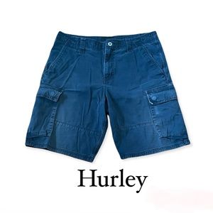 HURLEY Mens Navy Blue Cargo Shorts Size 36